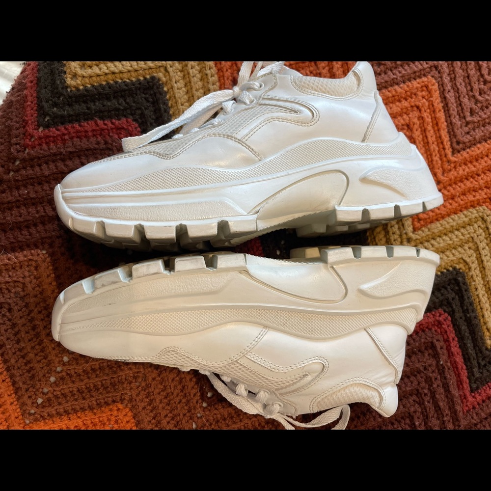 Prada Signature Logo Leather Chunky Sneakers, 9.5 - Picture 9 of 12